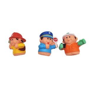 Fisher Price Little People Fireman & Dog & Police Action‎ Figures 1.75" No Legs